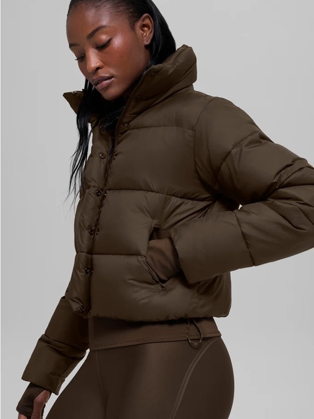 Alo Yoga Gold Rush Puffer Size Medium - Espresso